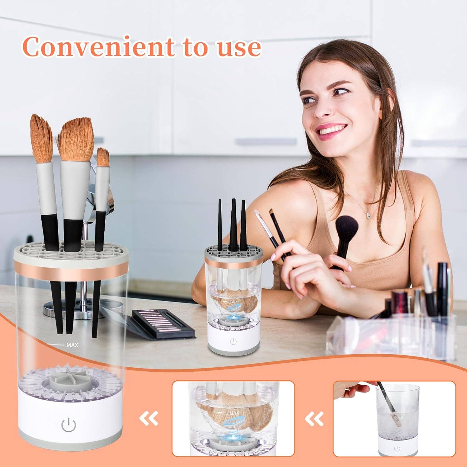 Effortless Electric Makeup Brush Cleaner: Fast Drying, Multi-Functional Beauty Tool