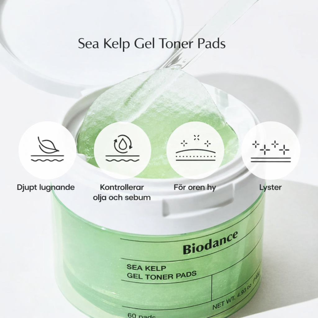 BIODANCE™ Sea Kelp Gel Toner Pads (60 pads) - Lugn, balans & djup återfuktning för stressad hud Biodance