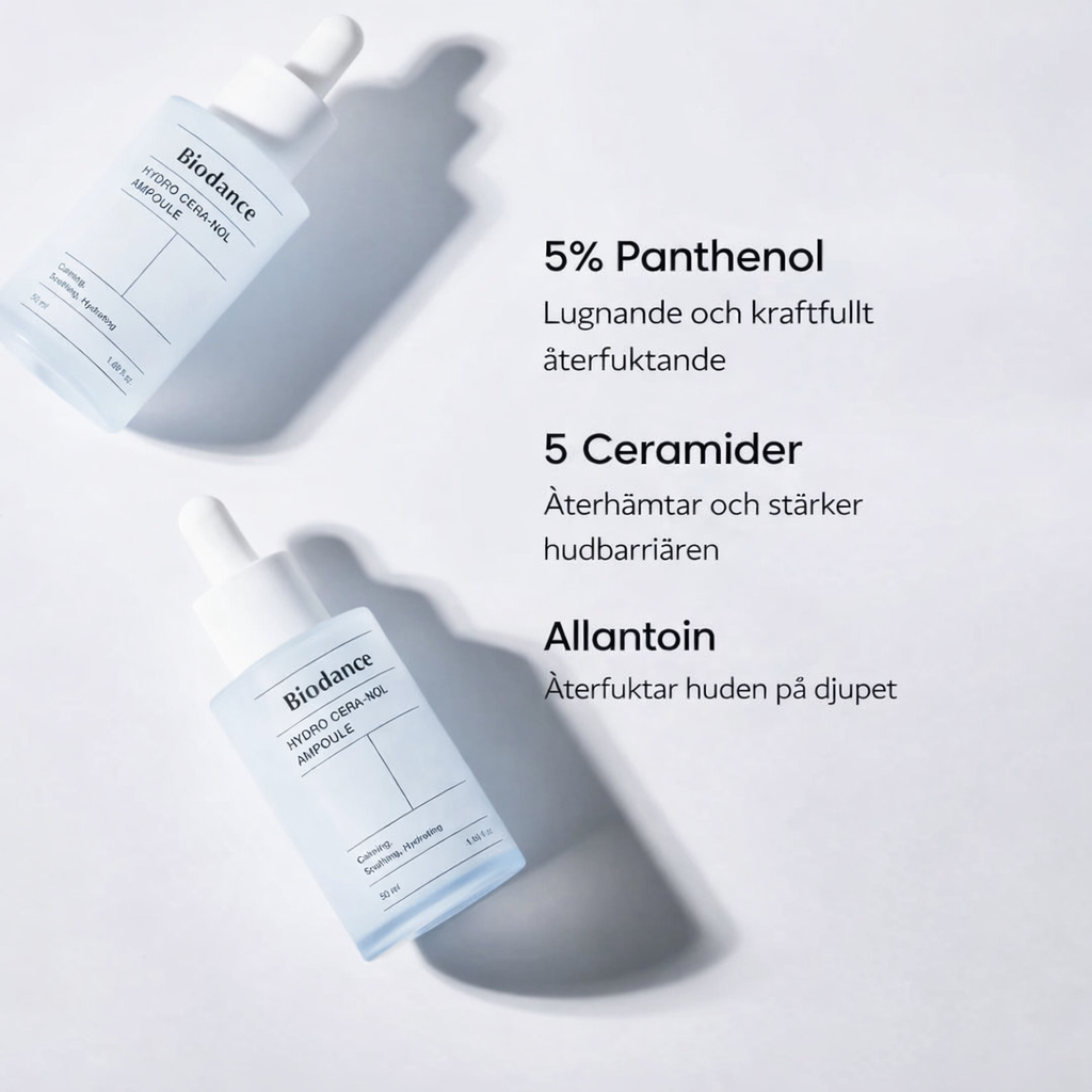 BIODANCE™ Hydro Cera-nol Ampoule 50 ml - Deep hydration · Soothing barrier care · Improved skin comfort