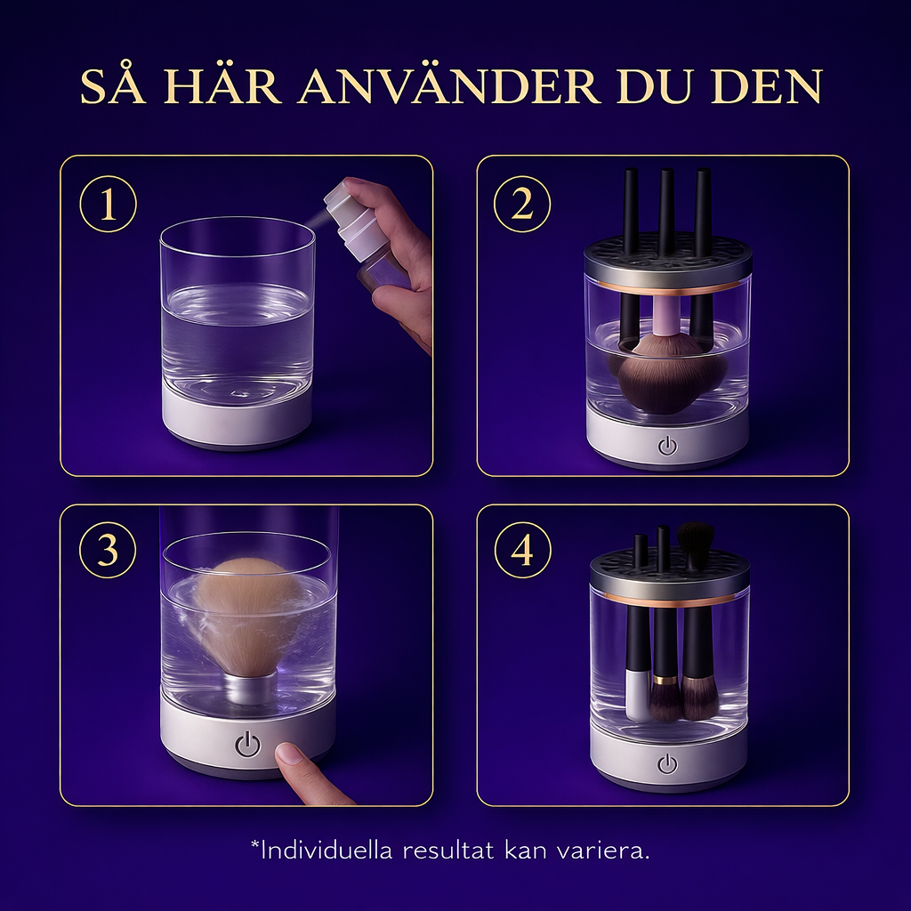 EFFORTLESS™ – The solution for clean makeup brushes in seconds · Goodbye dirt and pimples
