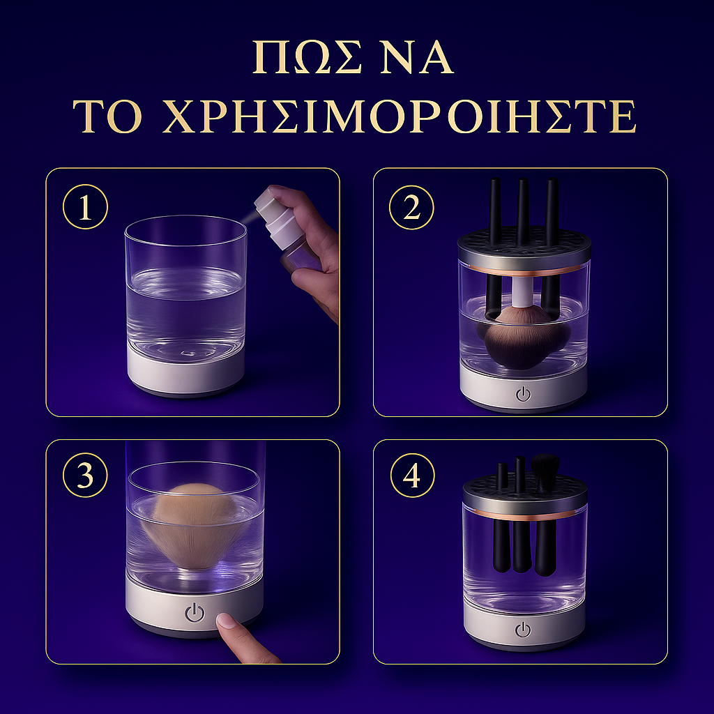 EFFORTLESS™ – Η λύση για καθαρά πινέλα σε δευτερόλεπτα · Τέλος στη βρωμιά & τα σπυράκια