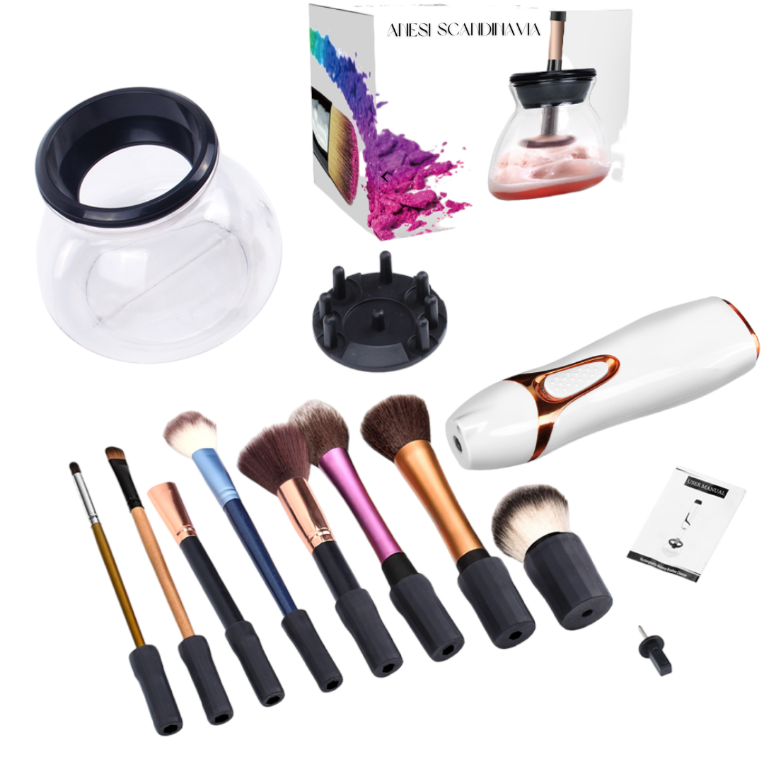 AURORA™ – The solution for clean makeup brushes in seconds · Goodbye dirt and pimples