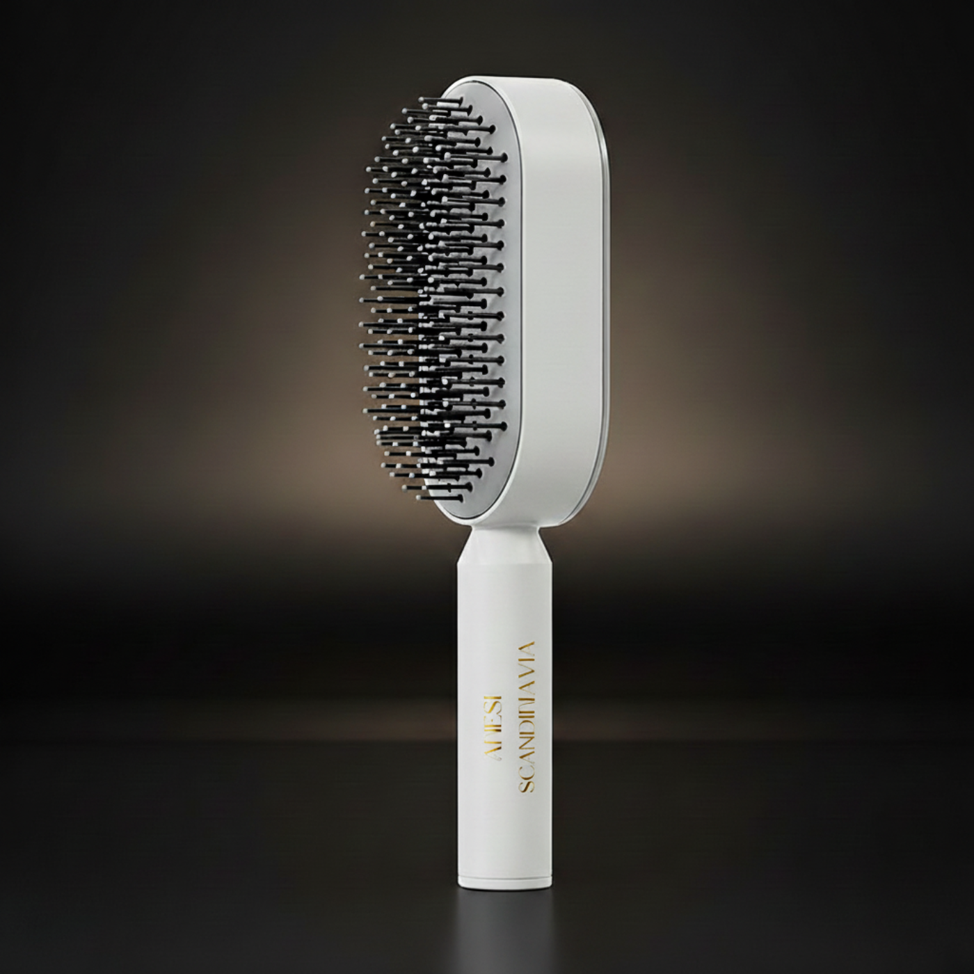 AMELIA™ – Self-Cleaning Hairbrush That Untangles in Seconds · One Click, Always Clean