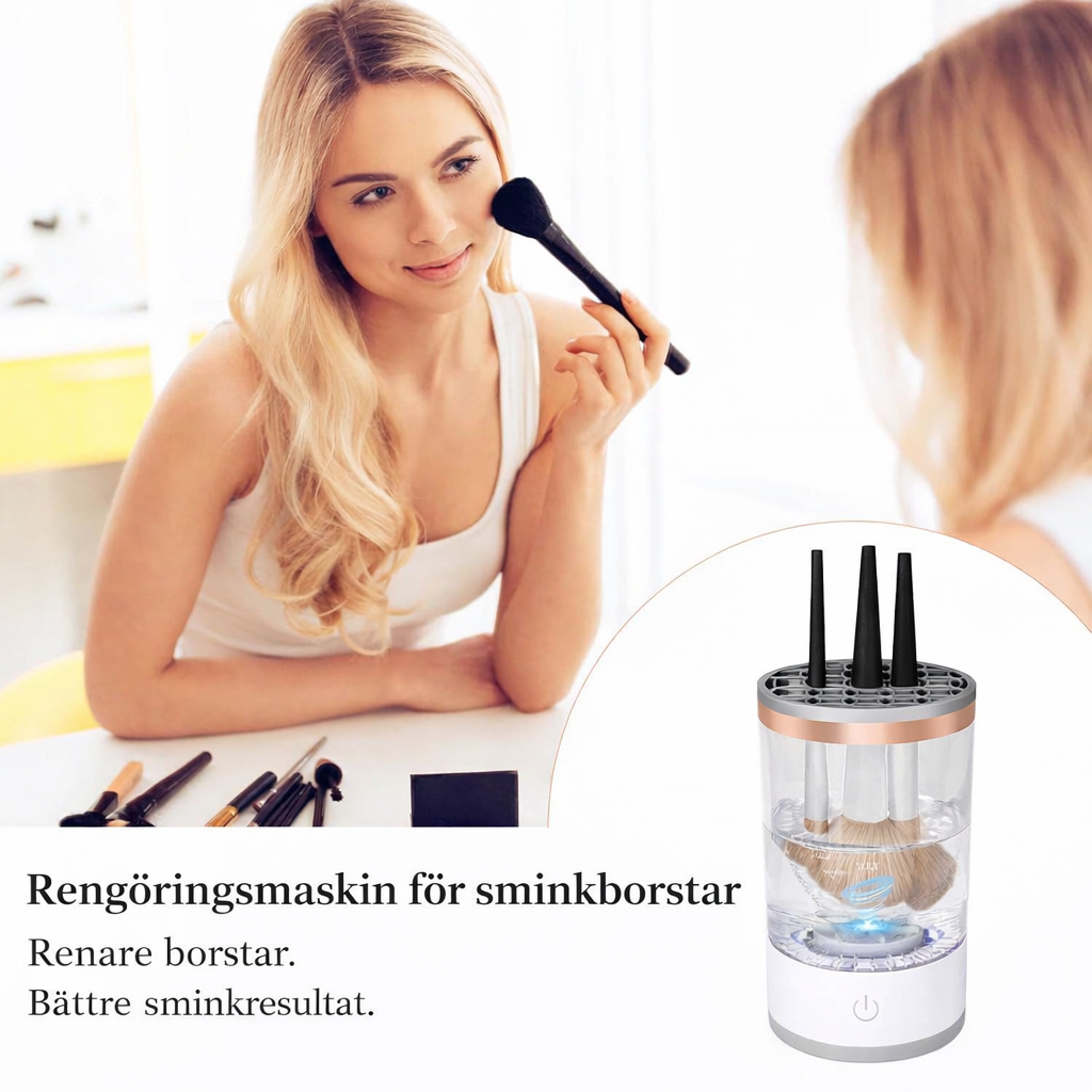 EFFORTLESS™ – The solution for clean makeup brushes in seconds · Goodbye dirt and pimples