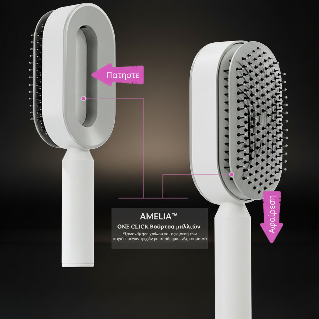 AMELIA™ - ONE CLICK Βούρτσα μαλλιών |